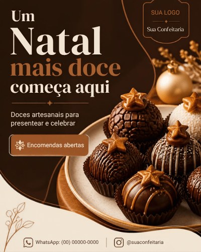 Prévia da arte para divulgar encomendas de Natal