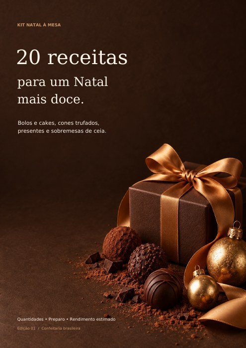 Capa do caderno com 20 receitas de confeitaria